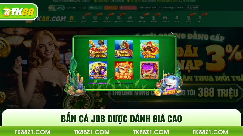 Bắn cá JDB được đánh giá cao