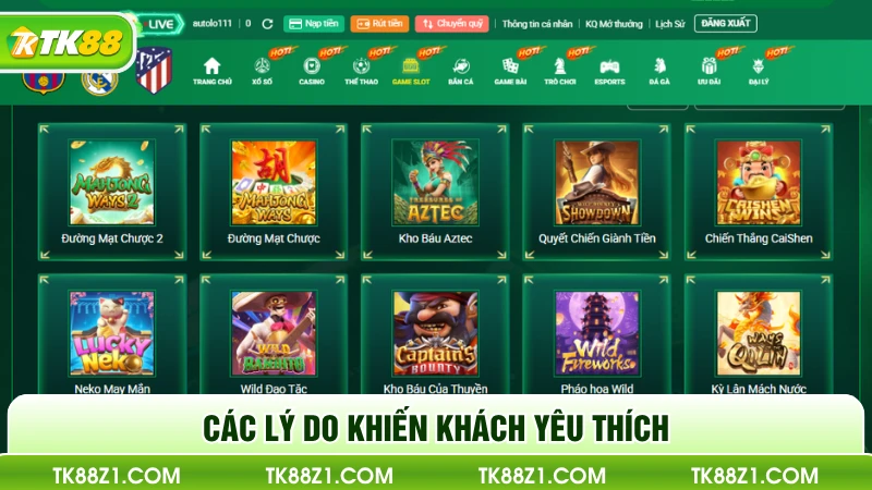 Các lý do khiến khách yêu thích