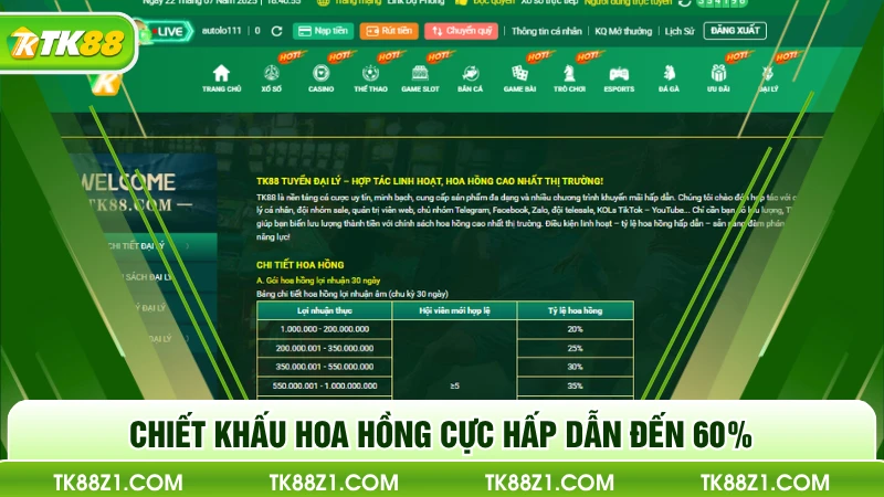 Chiết khấu hoa hồng cực hấp dẫn đến 60%