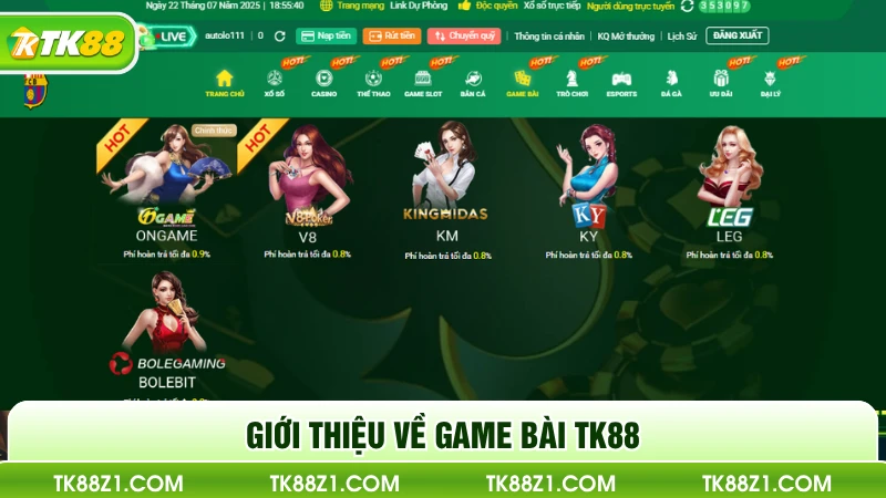 Giới thiệu về game bài TK88
