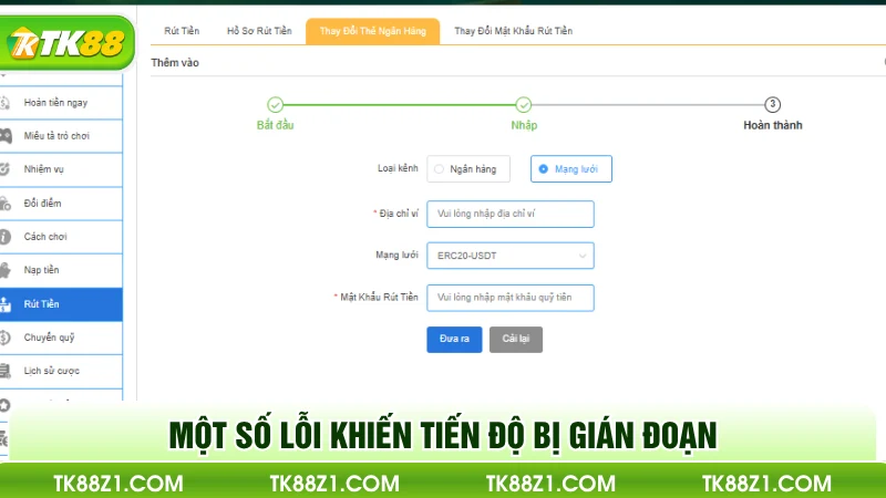 Một số lỗi khiến tiến độ bị gián đoạn