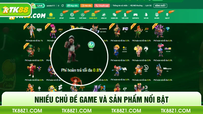 Nhiều chủ đề game và sản phẩm nổi bật