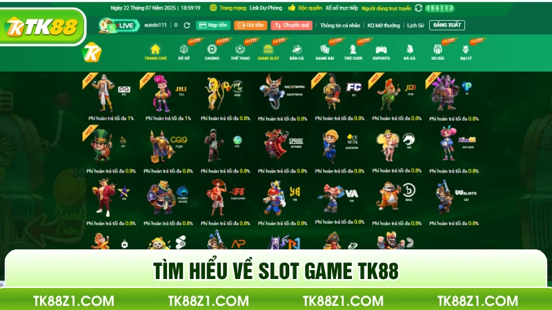 Tìm hiểu về slot game TK88