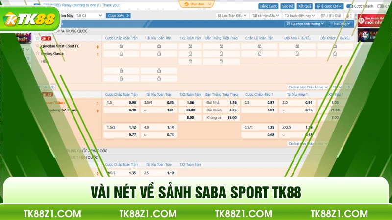 Vài nét về Sảnh Saba Sport TK88